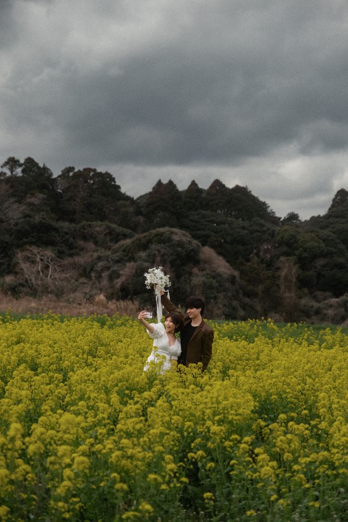 菜の花畑でのロケーション撮影